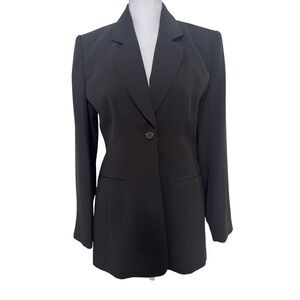 Vintage Frances La Vie Black Career Blazer Women's Size 4 Single Button Classic‎
